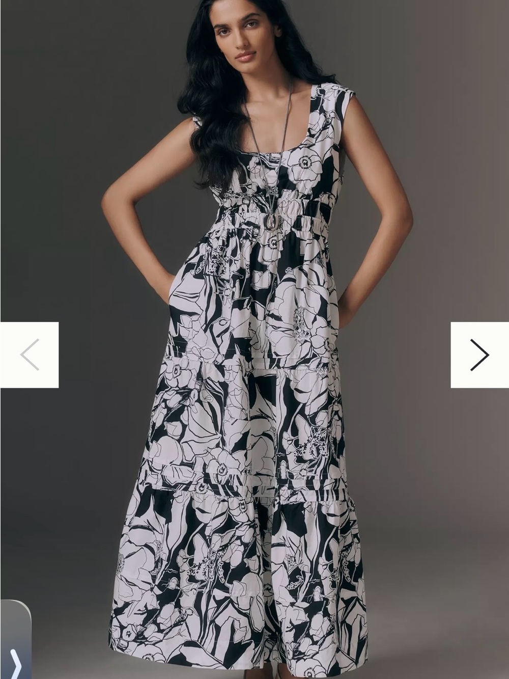 Black & White Floral Maxi Dress